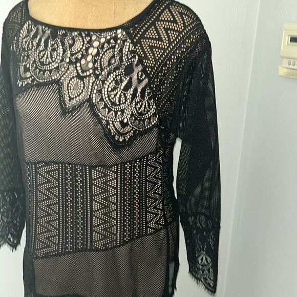 New Lane Bryant black lace blouse top size 14/16 - Picture 2 of 7